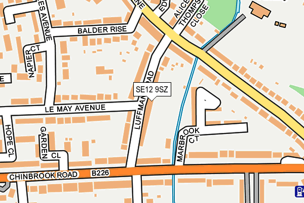 SE12 9SZ map - OS OpenMap – Local (Ordnance Survey) SE12 9SZ map - OS OpenMap – Local (Ordnance Survey)