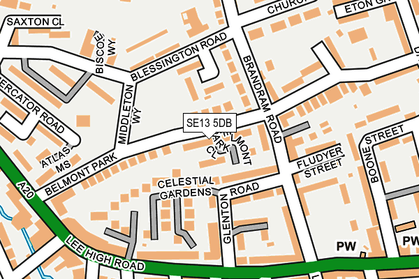SE13 5DB map - OS OpenMap – Local (Ordnance Survey) SE13 5DB map - OS OpenMap – Local (Ordnance Survey)