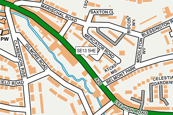 SE13 5HE map - OS OpenMap – Local (Ordnance Survey) SE13 5HE map - OS OpenMap – Local (Ordnance Survey)