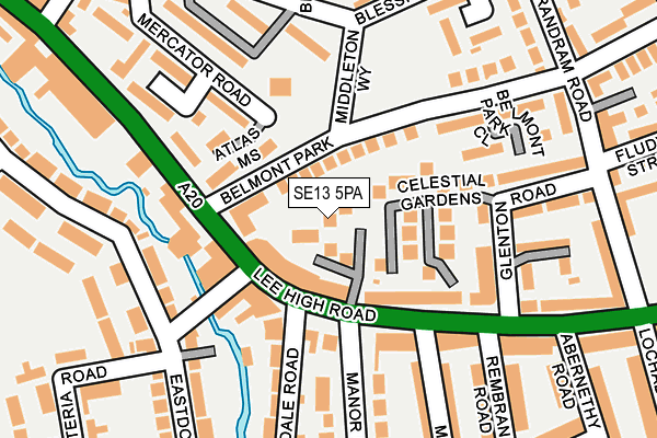 SE13 5PA map - OS OpenMap – Local (Ordnance Survey) SE13 5PA map - OS OpenMap – Local (Ordnance Survey)