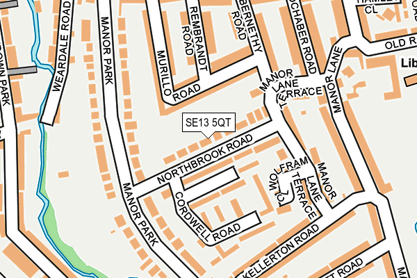 SE13 5QT map - OS OpenMap – Local (Ordnance Survey) SE13 5QT map - OS OpenMap – Local (Ordnance Survey)