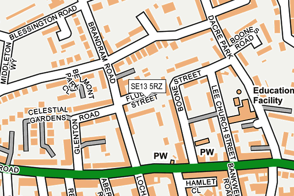 SE13 5RZ map - OS OpenMap – Local (Ordnance Survey) SE13 5RZ map - OS OpenMap – Local (Ordnance Survey)