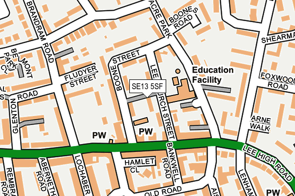 SE13 5SF map - OS OpenMap – Local (Ordnance Survey) SE13 5SF map - OS OpenMap – Local (Ordnance Survey)