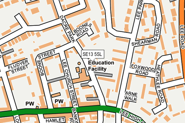 SE13 5SL map - OS OpenMap – Local (Ordnance Survey) SE13 5SL map - OS OpenMap – Local (Ordnance Survey)