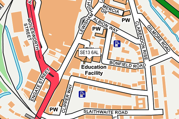 SE13 6AL map - OS OpenMap – Local (Ordnance Survey) SE13 6AL map - OS OpenMap – Local (Ordnance Survey)