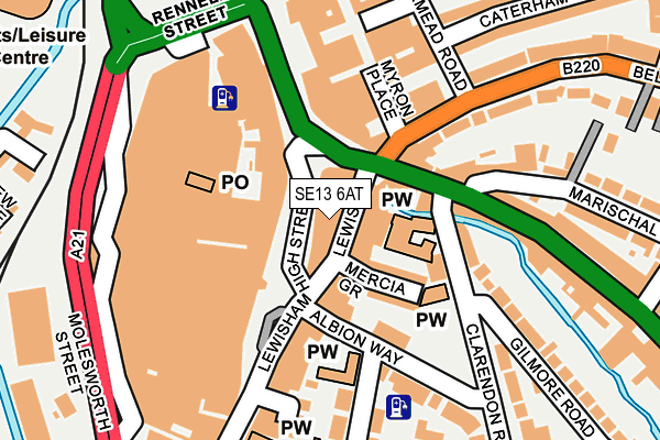 SE13 6AT map - OS OpenMap – Local (Ordnance Survey) SE13 6AT map - OS OpenMap – Local (Ordnance Survey)