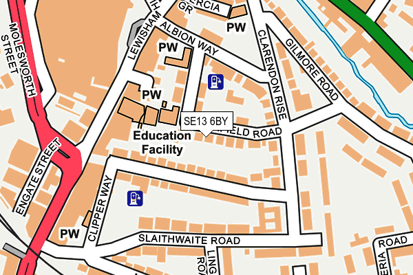SE13 6BY map - OS OpenMap – Local (Ordnance Survey)