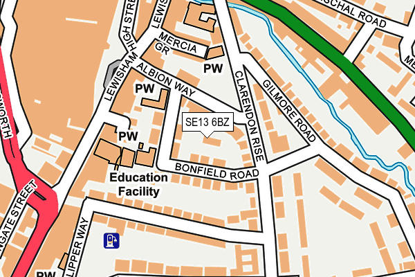 SE13 6BZ map - OS OpenMap – Local (Ordnance Survey) SE13 6BZ map - OS OpenMap – Local (Ordnance Survey)