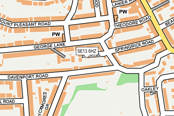 SE13 6HZ map - OS OpenMap – Local (Ordnance Survey) SE13 6HZ map - OS OpenMap – Local (Ordnance Survey)