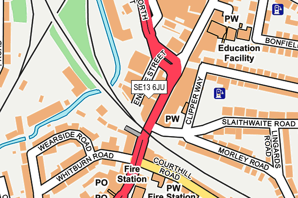 SE13 6JU map - OS OpenMap – Local (Ordnance Survey) SE13 6JU map - OS OpenMap – Local (Ordnance Survey)