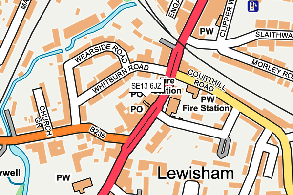 SE13 6JZ map - OS OpenMap – Local (Ordnance Survey) SE13 6JZ map - OS OpenMap – Local (Ordnance Survey)