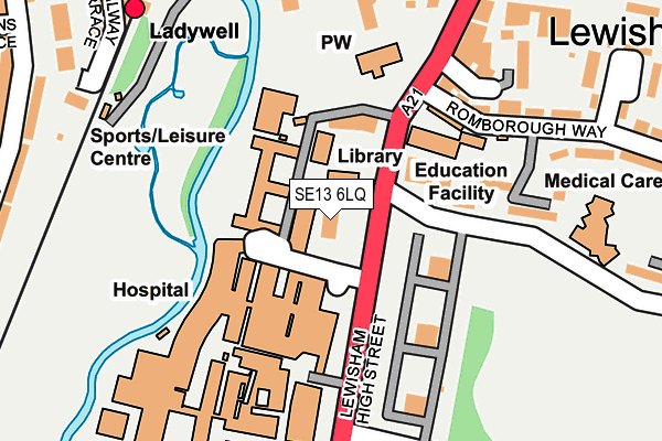 SE13 6LQ map - OS OpenMap – Local (Ordnance Survey) SE13 6LQ map - OS OpenMap – Local (Ordnance Survey)