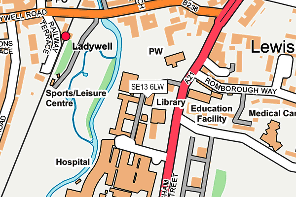 SE13 6LW map - OS OpenMap – Local (Ordnance Survey) SE13 6LW map - OS OpenMap – Local (Ordnance Survey)