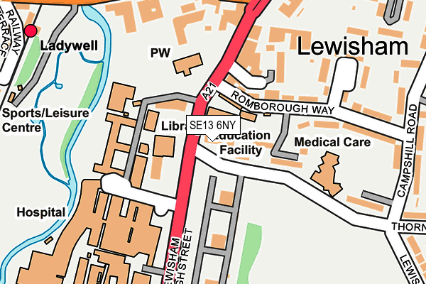 SE13 6NY map - OS OpenMap – Local (Ordnance Survey) SE13 6NY map - OS OpenMap – Local (Ordnance Survey)