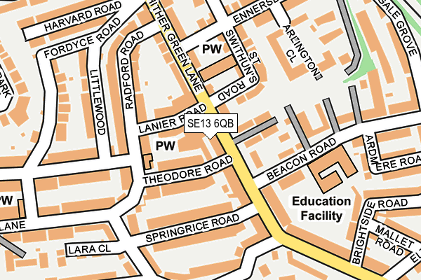 SE13 6QB map - OS OpenMap – Local (Ordnance Survey)