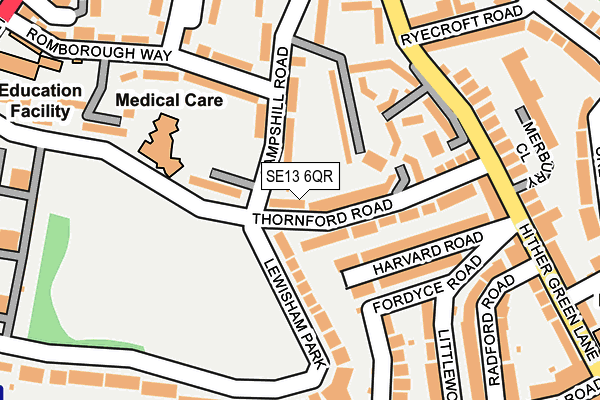 SE13 6QR map - OS OpenMap – Local (Ordnance Survey)