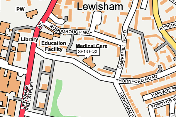 SE13 6QX map - OS OpenMap – Local (Ordnance Survey) SE13 6QX map - OS OpenMap – Local (Ordnance Survey)