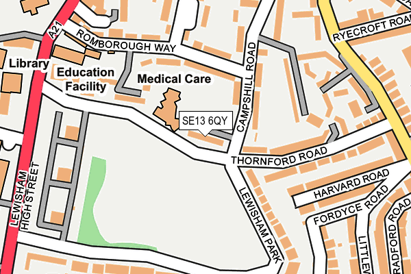 SE13 6QY map - OS OpenMap – Local (Ordnance Survey) SE13 6QY map - OS OpenMap – Local (Ordnance Survey)