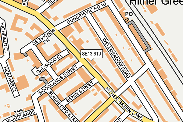 SE13 6TJ map - OS OpenMap – Local (Ordnance Survey) SE13 6TJ map - OS OpenMap – Local (Ordnance Survey)
