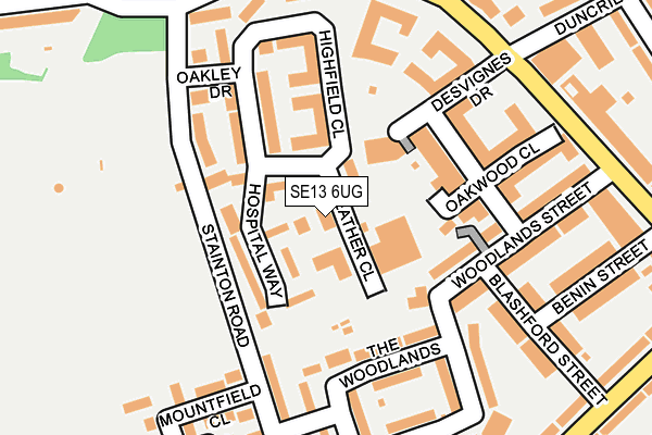 SE13 6UG map - OS OpenMap – Local (Ordnance Survey) SE13 6UG map - OS OpenMap – Local (Ordnance Survey)