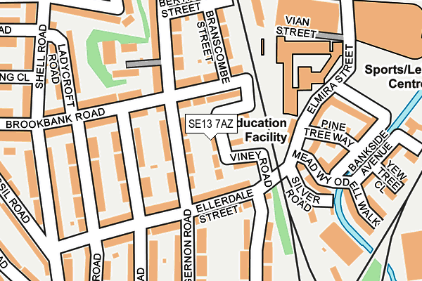 SE13 7AZ map - OS OpenMap – Local (Ordnance Survey) SE13 7AZ map - OS OpenMap – Local (Ordnance Survey)