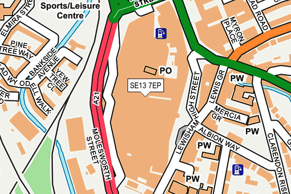 SE13 7EP map - OS OpenMap – Local (Ordnance Survey)
