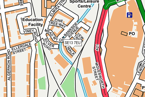 SE13 7EU map - OS OpenMap – Local (Ordnance Survey)