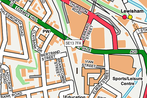 SE13 7FA map - OS OpenMap – Local (Ordnance Survey)