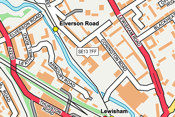 SE13 7FF map - OS OpenMap – Local (Ordnance Survey)