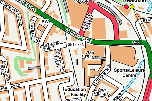 SE13 7FN map - OS OpenMap – Local (Ordnance Survey)