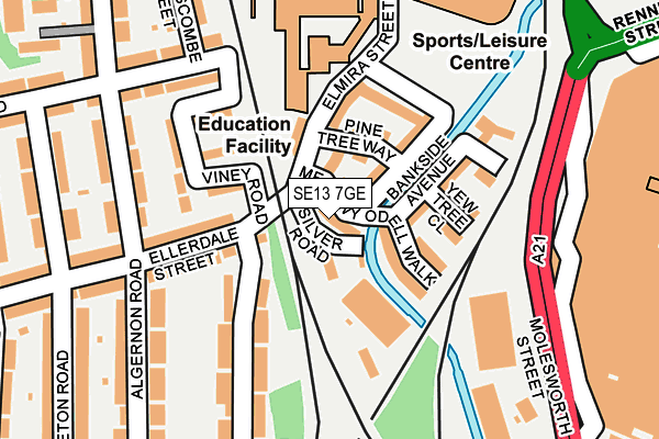 SE13 7GE map - OS OpenMap – Local (Ordnance Survey) SE13 7GE map - OS OpenMap – Local (Ordnance Survey)