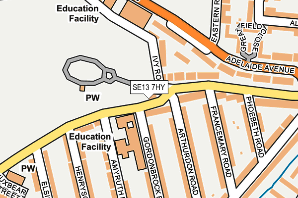 SE13 7HY map - OS OpenMap – Local (Ordnance Survey)
