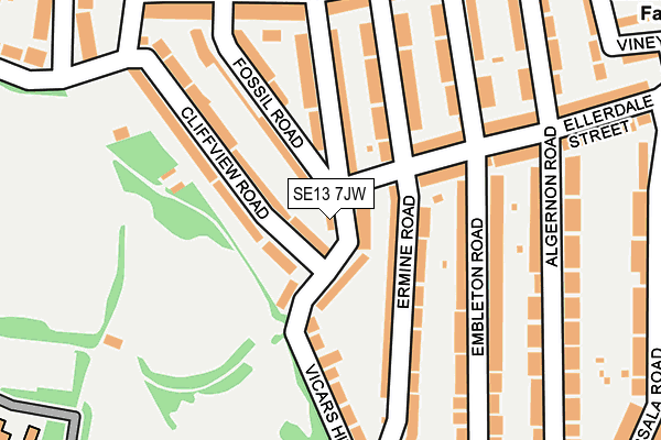 SE13 7JW map - OS OpenMap – Local (Ordnance Survey) SE13 7JW map - OS OpenMap – Local (Ordnance Survey)