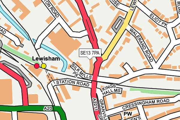 SE13 7PA map - OS OpenMap – Local (Ordnance Survey)