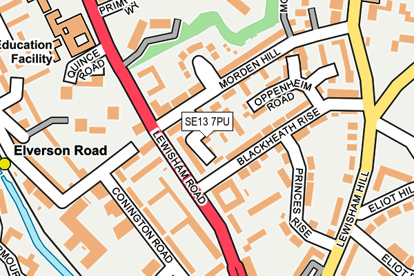 SE13 7PU map - OS OpenMap – Local (Ordnance Survey) SE13 7PU map - OS OpenMap – Local (Ordnance Survey)