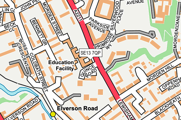 SE13 7QP map - OS OpenMap – Local (Ordnance Survey) SE13 7QP map - OS OpenMap – Local (Ordnance Survey)