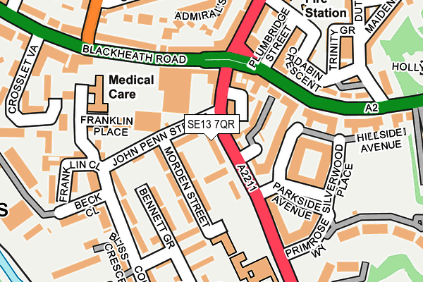 SE13 7QR map - OS OpenMap – Local (Ordnance Survey)