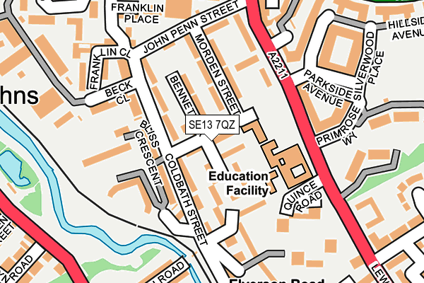 SE13 7QZ map - OS OpenMap – Local (Ordnance Survey) SE13 7QZ map - OS OpenMap – Local (Ordnance Survey)