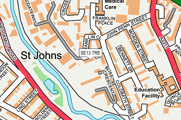SE13 7RE map - OS OpenMap – Local (Ordnance Survey) SE13 7RE map - OS OpenMap – Local (Ordnance Survey)