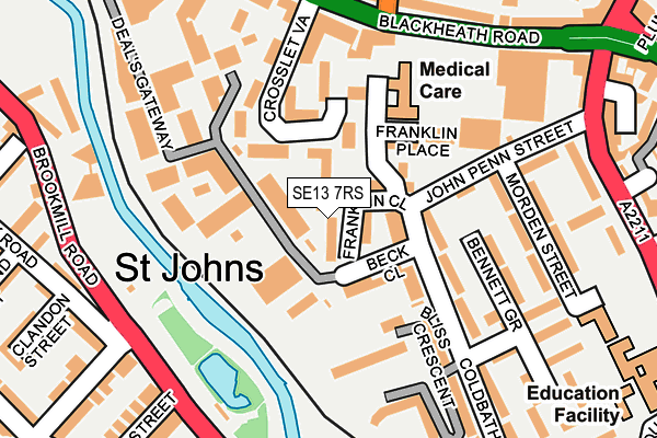 SE13 7RS map - OS OpenMap – Local (Ordnance Survey)