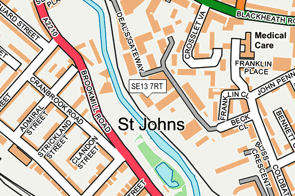 SE13 7RT map - OS OpenMap – Local (Ordnance Survey)