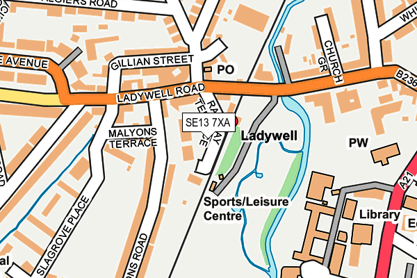 SE13 7XA map - OS OpenMap – Local (Ordnance Survey) SE13 7XA map - OS OpenMap – Local (Ordnance Survey)