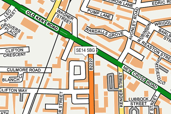 SE14 5BG map - OS OpenMap – Local (Ordnance Survey) SE14 5BG map - OS OpenMap – Local (Ordnance Survey)