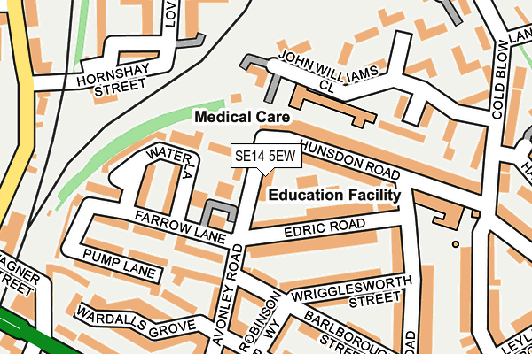 SE14 5EW map - OS OpenMap – Local (Ordnance Survey) SE14 5EW map - OS OpenMap – Local (Ordnance Survey)