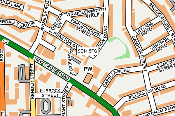 SE14 5FG map - OS OpenMap – Local (Ordnance Survey)
