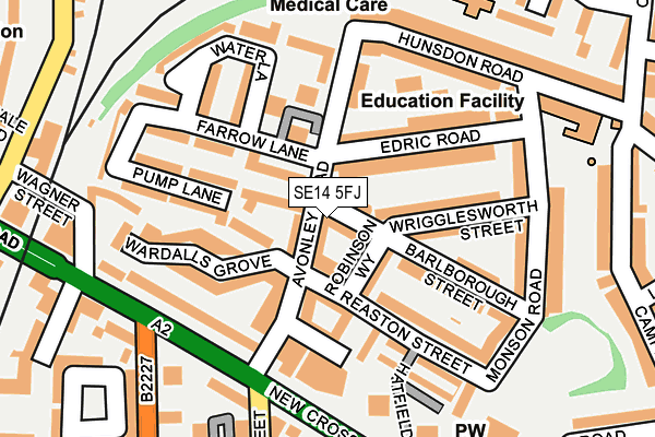 SE14 5FJ map - OS OpenMap – Local (Ordnance Survey) SE14 5FJ map - OS OpenMap – Local (Ordnance Survey)