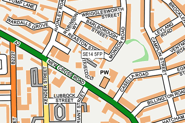 SE14 5FP map - OS OpenMap – Local (Ordnance Survey) SE14 5FP map - OS OpenMap – Local (Ordnance Survey)