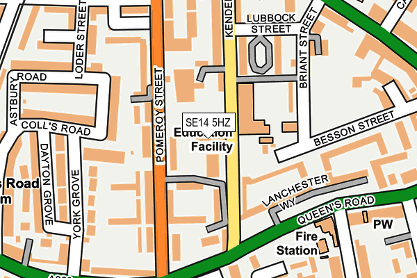 SE14 5HZ map - OS OpenMap – Local (Ordnance Survey) SE14 5HZ map - OS OpenMap – Local (Ordnance Survey)