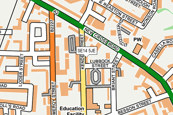 SE14 5JE map - OS OpenMap – Local (Ordnance Survey) SE14 5JE map - OS OpenMap – Local (Ordnance Survey)