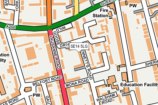 SE14 5LG map - OS OpenMap – Local (Ordnance Survey) SE14 5LG map - OS OpenMap – Local (Ordnance Survey)